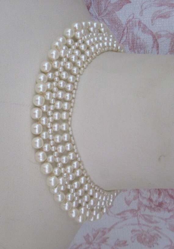 Vintage Pearl Choker Necklace - image 3