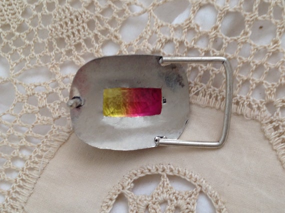 Bejeweled Belt Buckle with Faux Tourmaline Glass … - image 2