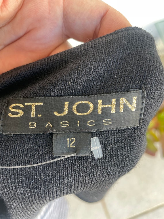 Vintage 1980’s St John Knits Basic Black Short Sl… - image 7
