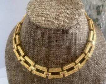 Chunky Gold Metal Link Necklace
