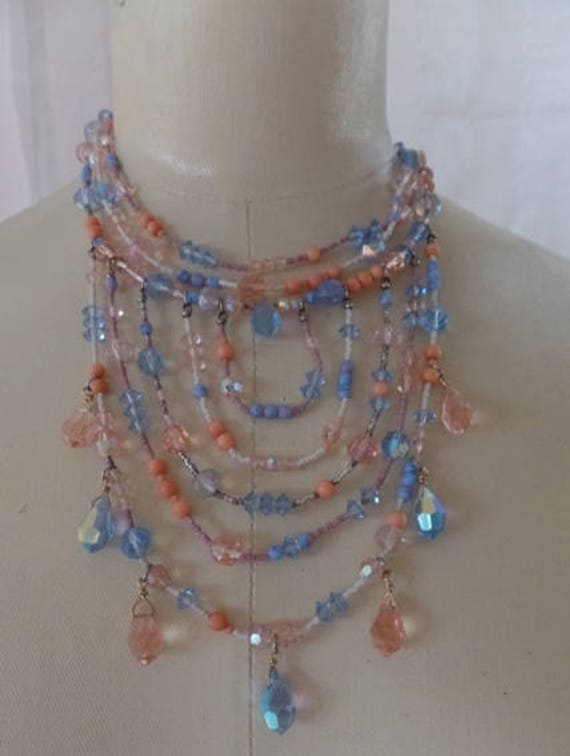 Vintage Swarovski Crystals Multi Strand Necklace from artist Mariela Cobian