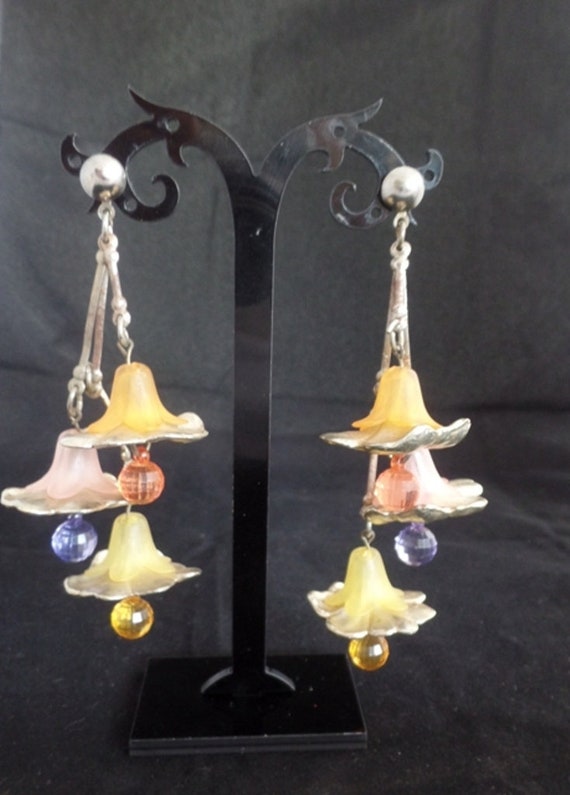 Vintage Floral Bell Drop Earrings