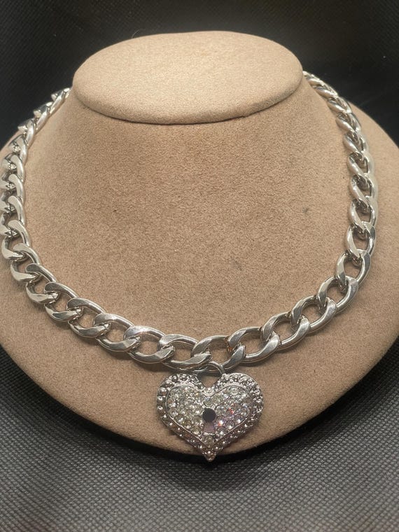 Two Silver Tone Chunky Link Necklaces - image 3