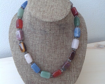 Single Strand Colorful Quartz Necklace