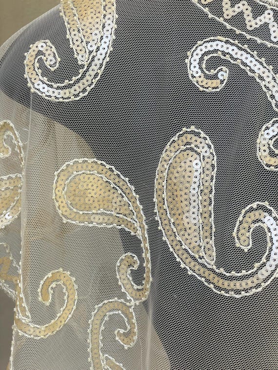 Gorgeous Sequin Caplet Removable Collar Gold and … - image 3