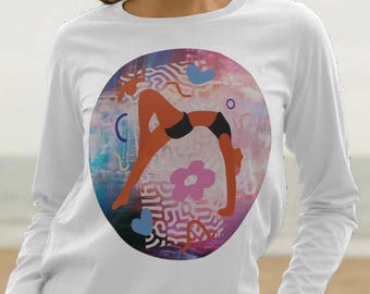 T-shirt de yoga à manches longues pour femmes