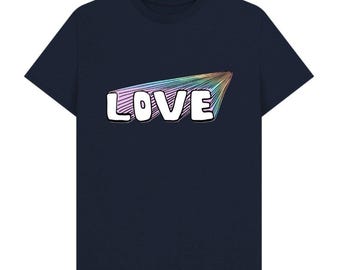 Men's Graphic T-shirt. Rainbow Love Design.