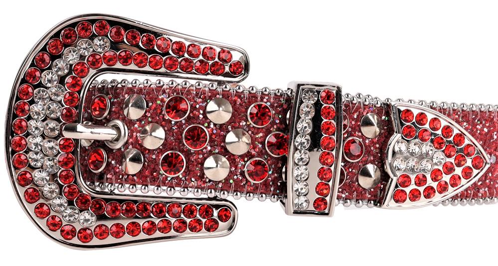 Red Rhinestone Western Belt – Glitter Cowgirl Belt With  display picture 1
