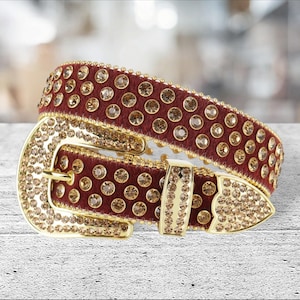 Red Rhinestone Belt for Women - Etsy display picture 2