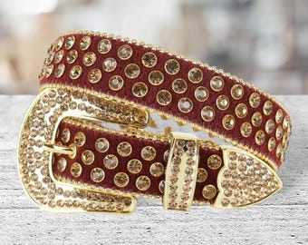 Western Rhinestone Belt – White Leather Cowgirl/cowboy  display picture 1