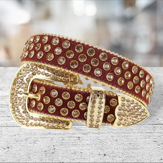 Fashion Rhinestone Belt Vxrxal Men Women Rhinestone Belt Western Bling Studded  main image 4