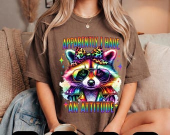 Have an Attitude PNG, Funny Raccoon PNG, Valentine Raccoon Clipart, Sublimation Design, Cute Animal PNG,