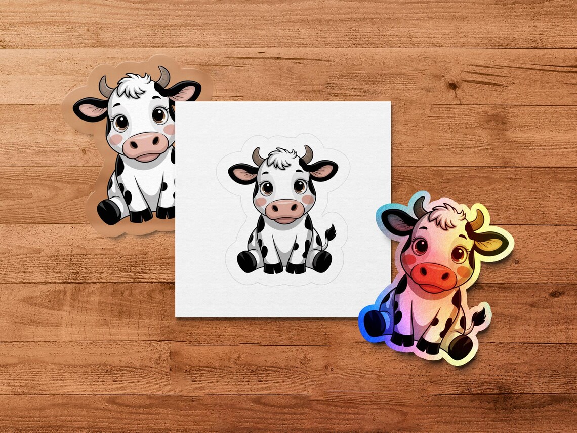 Cute Cow Clipart, Baby Animal Clipart, Nursery Art, Farm Animal, Cow ...