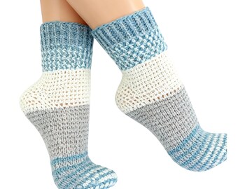 Crochet Socks Pattern PDF | Easy Knit-Look Sock Tutorial | PDF Download for Handmade Wool Socks | DIY Crochet Pattern