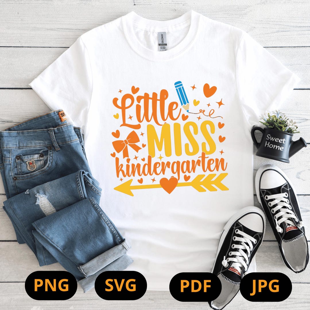 Little Miss Kindergarten SVG PNG | Back to School Clipart for Cricut ...