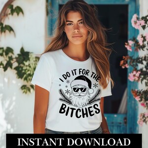 I Do It For The Hos Funny Santa PNG Sarcastic Christmas humor Retro Santa Png Funny Christmas Png Trendy Christmas . instant download