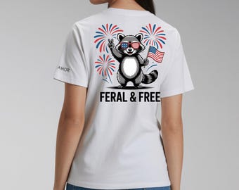 Feral And Free PNG | Raccoon USA Clipart for T‑shirt Mug Sweatshirt Printing