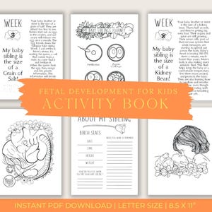 Big Sibling Fetal Development Activity Book: Pregnancy Coloring & Journal (Digital Download)