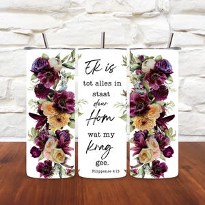 Afrikaans Floral Tumbler Sublimation Design (PNG)