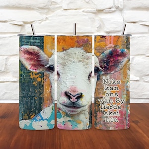 South African Afrikaans Retro Skaap Skinny Tumbler Sublimation Design PNG, South African Afrikaans PNG