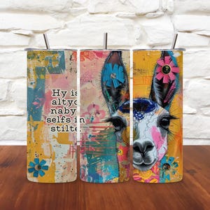 South African Afrikaans Retro Llama Skinny Tumbler Sublimation Design PNG, South African Afrikaans PNG