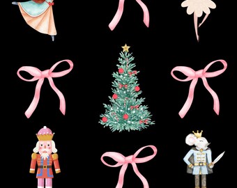 Nutcracker with Coquette Bows PNG!!