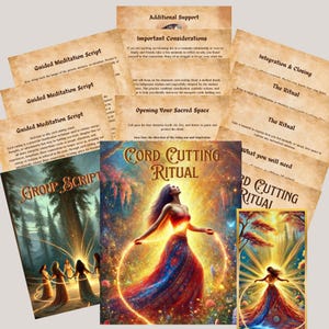 Cord Cutting Ritual Guide, Journal and Art Set | Energy Clearing and Letting Go Ceremony | Spiritual Healing Printable