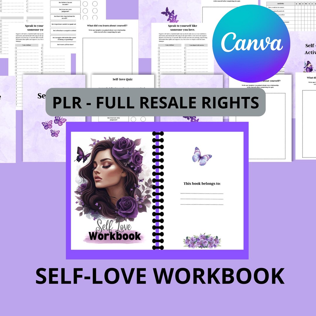 Self-love Workbook | Editable Canva Journal for Healing & Reflection ...