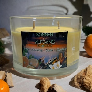 Scented candle in a glass | Antistress candle | Scented candle | Sunrise in Casablanca scent | large scented candle in a glass