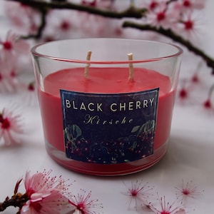 Scented candle in a glass made of soy wax | Antistress candle | Scented candle | Cherry | Large scented candle in a glass