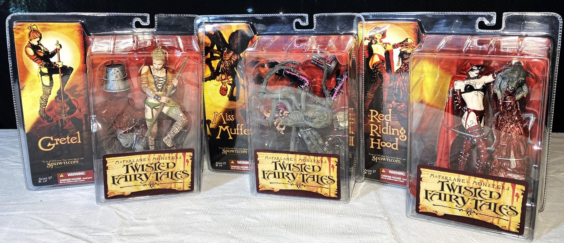 Mcfarlane Twisted Fairy Tales Gretel, Miss Muffet, Red Riding Hood