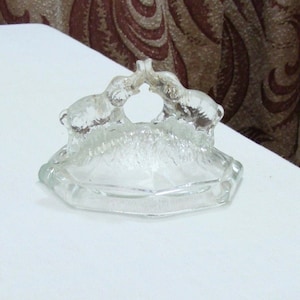 Vintage Two Elephant Powder Box Lid Only