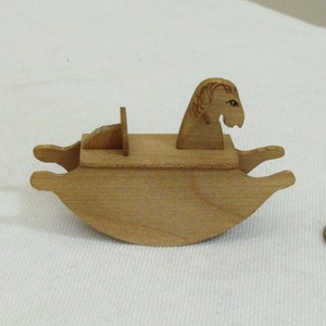 Vintage Dollhouse Miniature Handmade Wood Rocking Horse