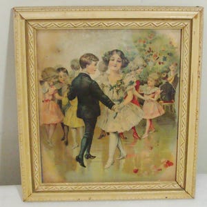 Vintage Dancing Children Framed Print