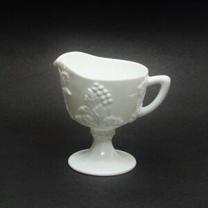 Vintage Milk Glass Indiana Colony Harvest Footed Creamer