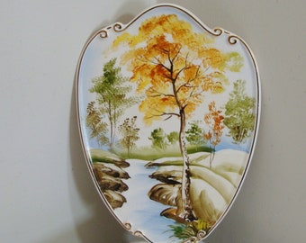 Antique Haviland France Small Porcelain Plate Light Green Gold
