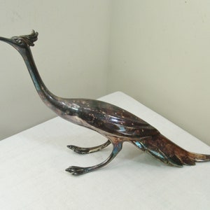 Vintage Weidlich Bros Silver Plate Pheasant Peacock Bird Figure