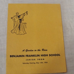 Vintage Benjamin Franklin High School Jr. Prom Photo Card