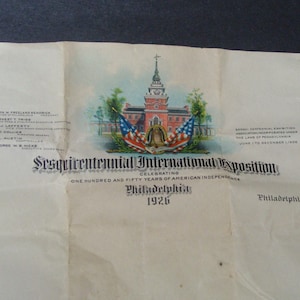 Vintage Antique Sesquicentennial International Exposition Letter Head - Philadelphia 1926