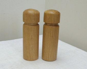 Vintage Wood Salt and Pepper Shakers