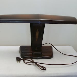Vintage Brown Metal Desk Lamp - Mid Century Task Lamp - Works