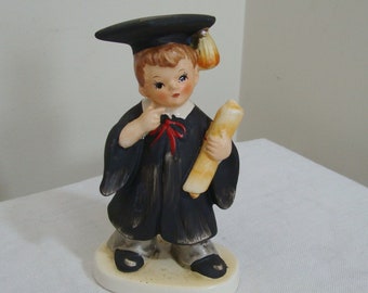 Vintage Lefton Black Gown Graduate Figurine