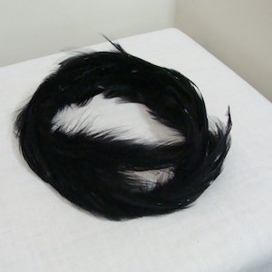 Vintage Curved Black Feather Piece - Millinery Supply
