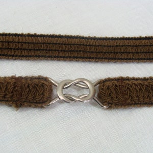 Vintage Medium Brown Stretch Belt with Silver Tone Buckle