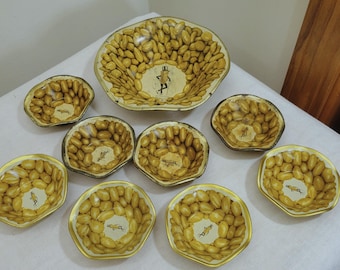 Vintage Planters Mr. Peanut Snack Bowl Set – 9 Piece Set