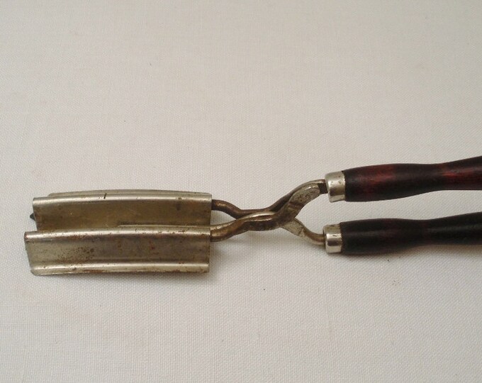 Antique Vintage Hair Crimper Crimping Iron With Wood Handles Etsy