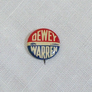 Vintage Dewey Warren Campaign Pin