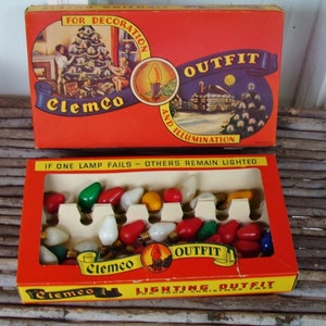 Vintage Clem Co Christmas Light Box - Replacement Light Bulbs - Working