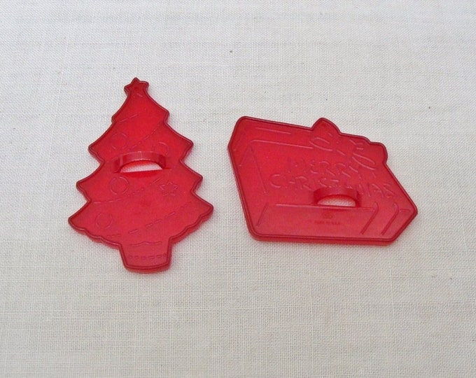 Vintage HRM 2 Red Cookie Cutters Christmas Package & Tree Etsy