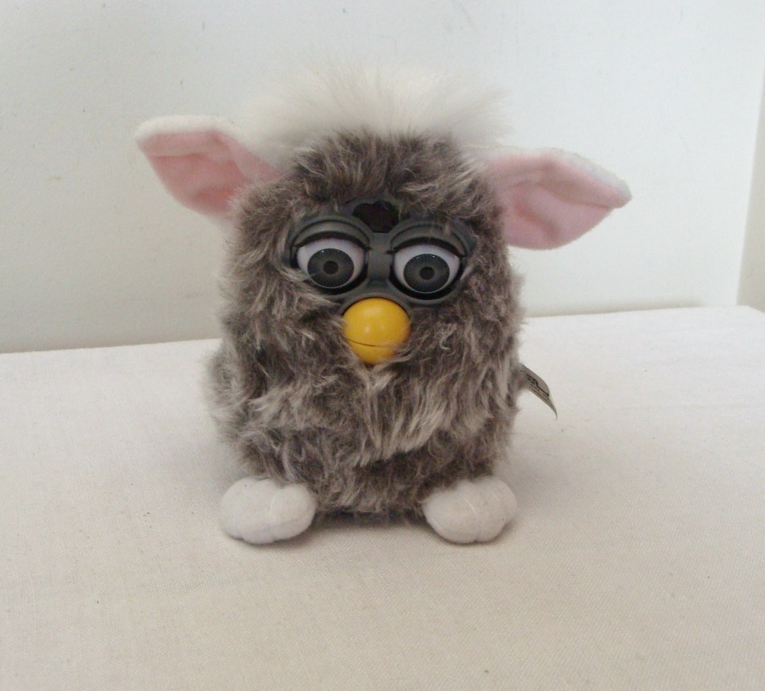 Vintage Gray & White 1998 Owl Furby by Tiger Electronics Ltd